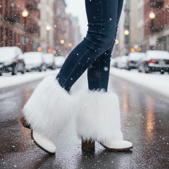 Bearpaw Botica White Shearling Fur Wool Warm Mongolian Sherpa Winter Boots 9 - Picture 1 of 9